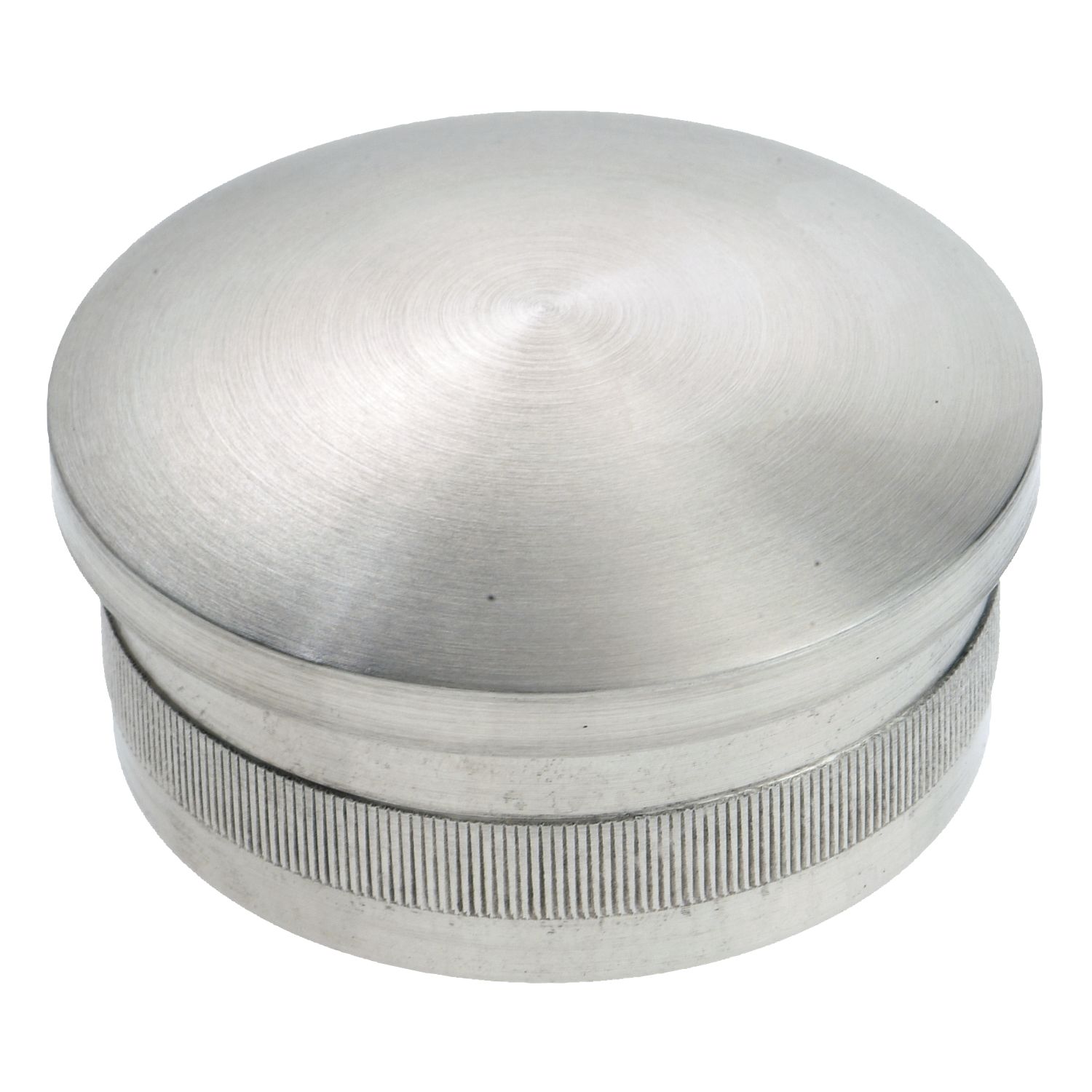 croso Rändelkappe gewölbt, ø 48,3 x 2,0 mm, Edelstahl geschliffen V2A