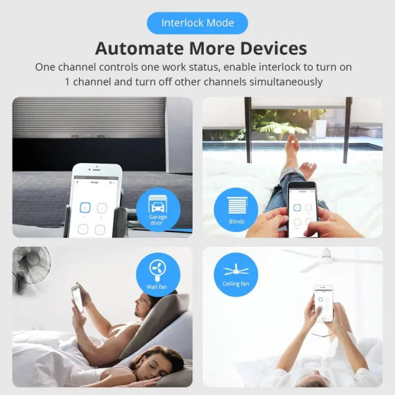 Sonoff 4-fach WLAN-Smart-Switch mit HF-Steuerung 4CHPROR3