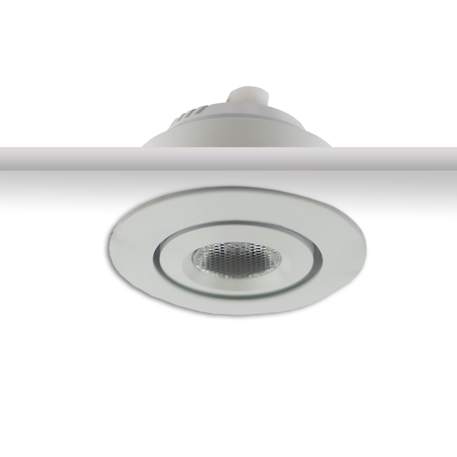 ISOLED LED Einbauleuchte MiniAMP weiß 3W 12V DC warmweiß dimmbar 100cm Kabel