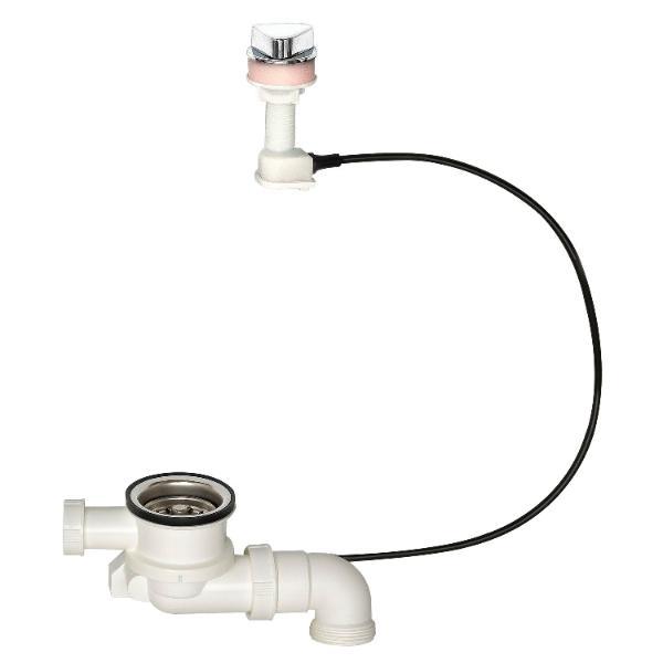 SANIT SOLIDO 6/4" Siebkorb-Exzentergarnitur mit Drehknopf Chrom, Bohrloch 25 mm