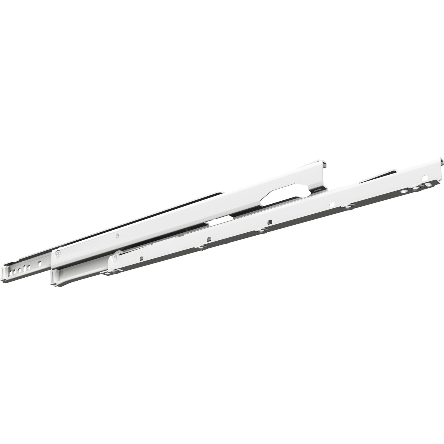 Fulterer FR 6500 Rollschubführung - Vollauszug, Länge 700 mm, weiß pulverbesch.