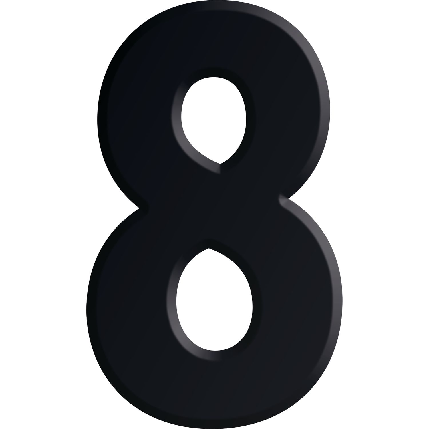 Ziffer selbstklebend, Type 8, Höhe 30 mm, Aluminium schwarz eloxiert