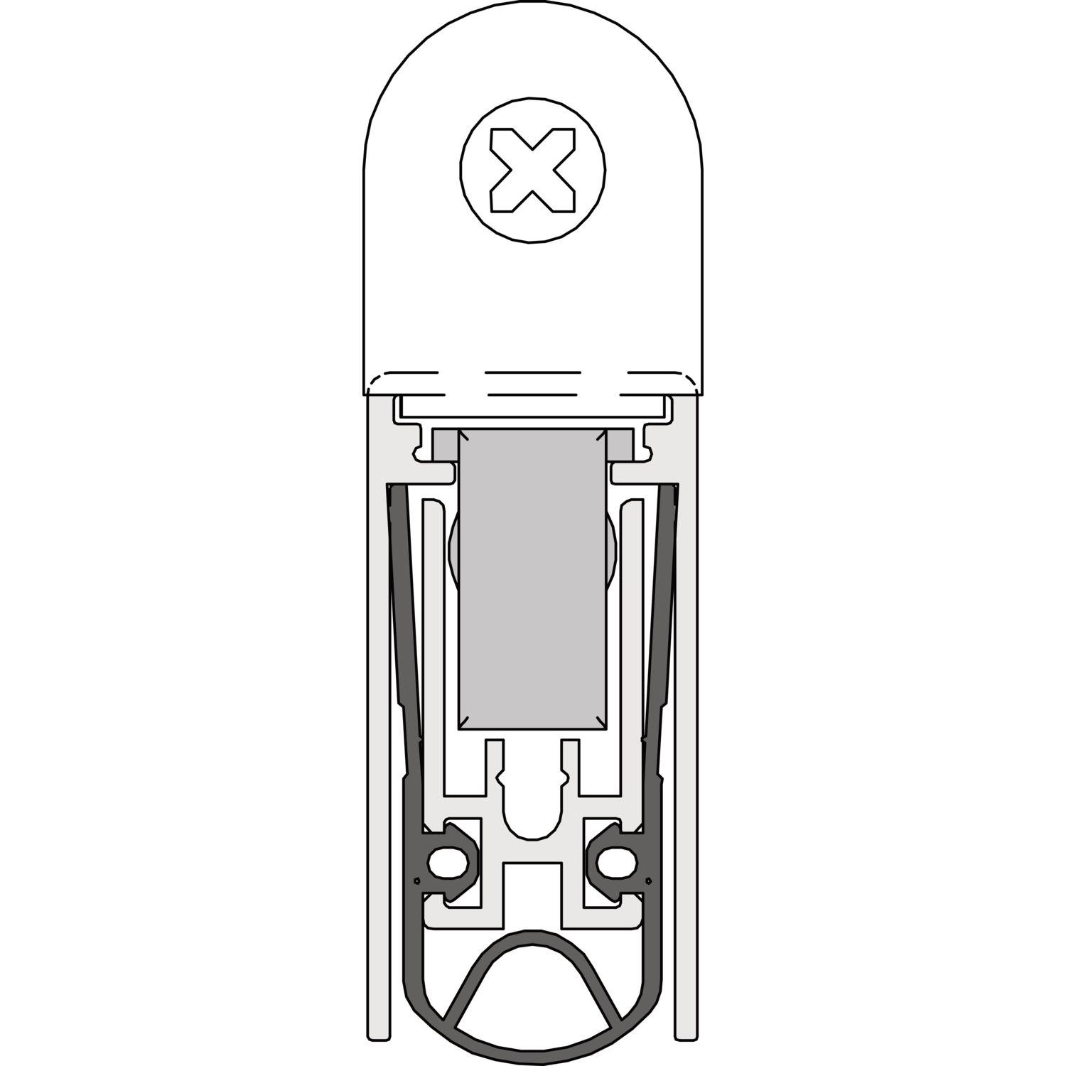 athmer Türdichter Schall-Ex® L-15/30 WS,922 x 14,8 x 30 mm, einseitig, Aluminium natur