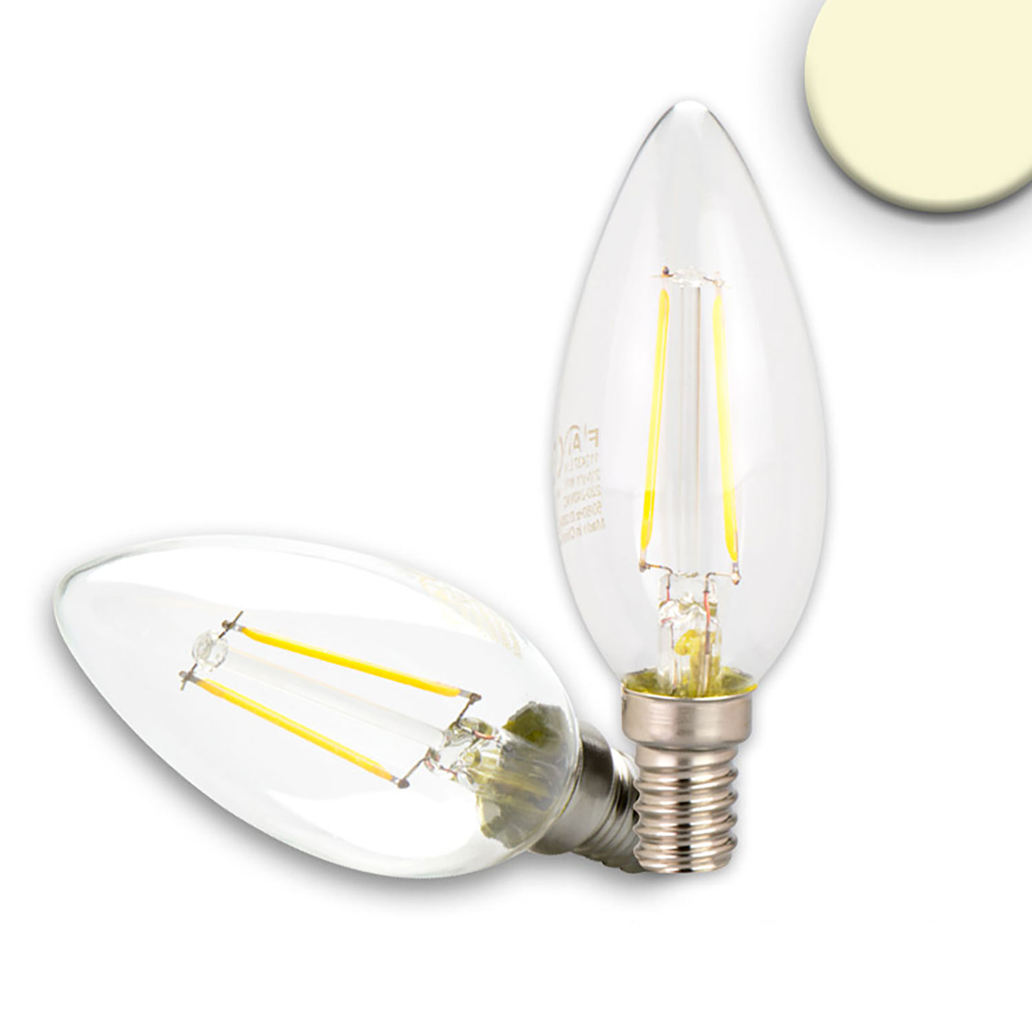ISOLED E14 LED Kerze 2W klar warmweiß dimmbar ISOLED E14 LED Kerze 2W klar warmweiß dimmbar