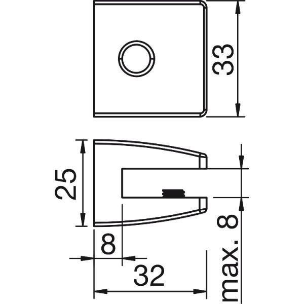 Furnika LED-Glasklemmträger ZETA 3S Touch 1,2 W, Zinkdruckguss alufarbig