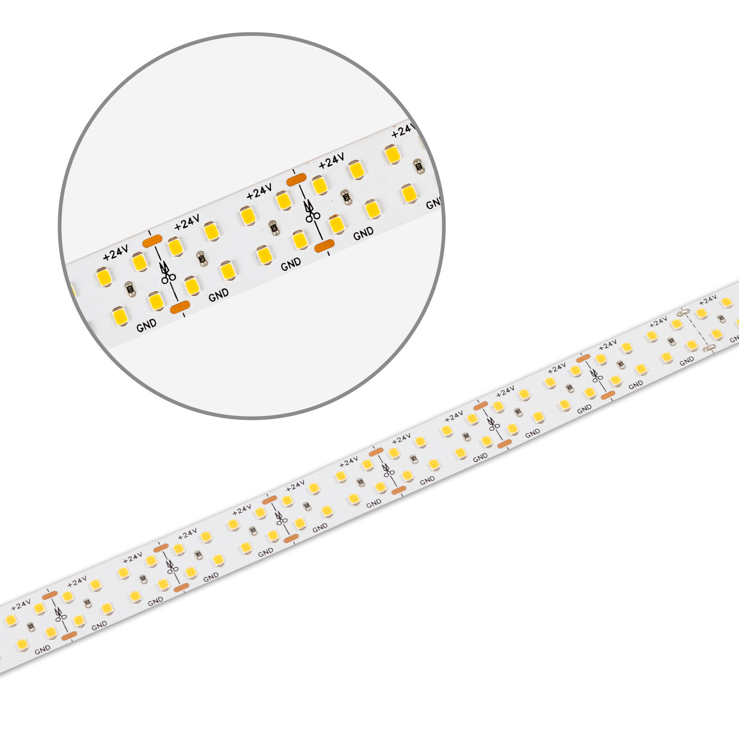 ISOLED LED CRI930 Flexband 24V DC 30W 150lm/W zweireihig IP20 3000K 5m Rolle 240 LED/m