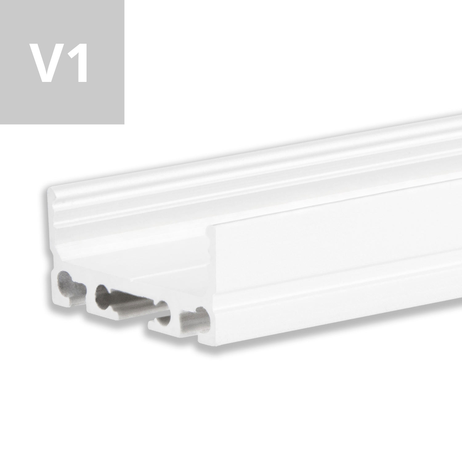 ISOLED LED Aufbauprofil SURF24 FLAT V1 Aluminium pulverbeschichtet weiß RAL 9010 200cm