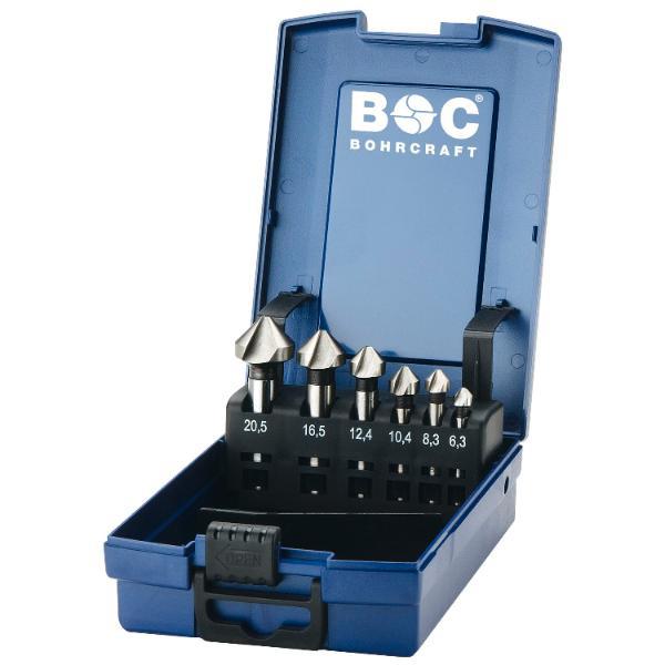 Bohrcraft Kegelsenker-Satz DIN335C Z=3 90 Grad HSS 6-teilig i.Kunststoffkassette
