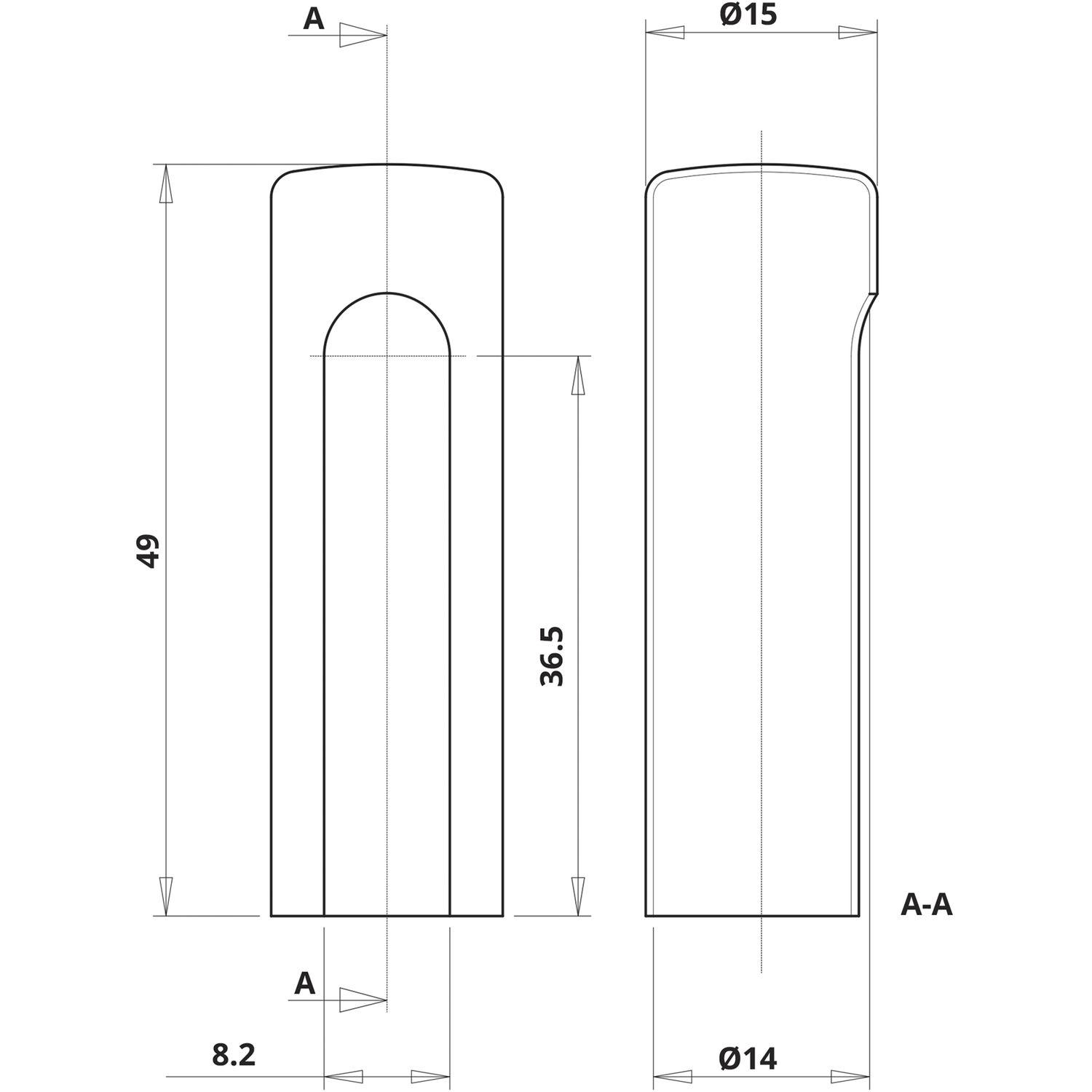 solido Aufsteckhülsen, flachrund, Band ø 14 mm, Aluminium vernickelt matt