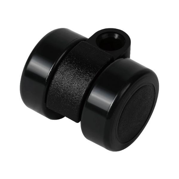 Doppel-Lenkrolle Mini weich Kunststoff schwarz 36mm 50 kg