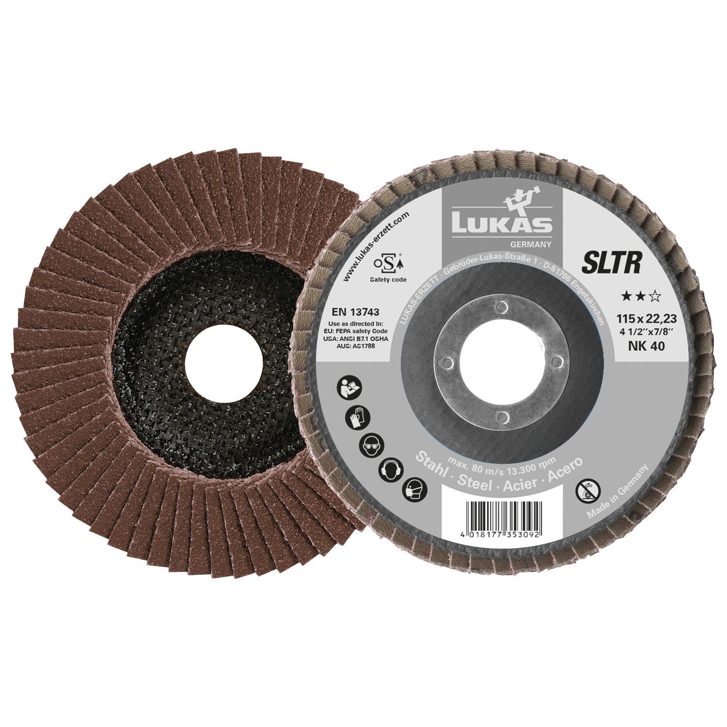 Lukas Schleiflamellenteller SLTR Normalkorund ø 125 mm Korn 40 ()