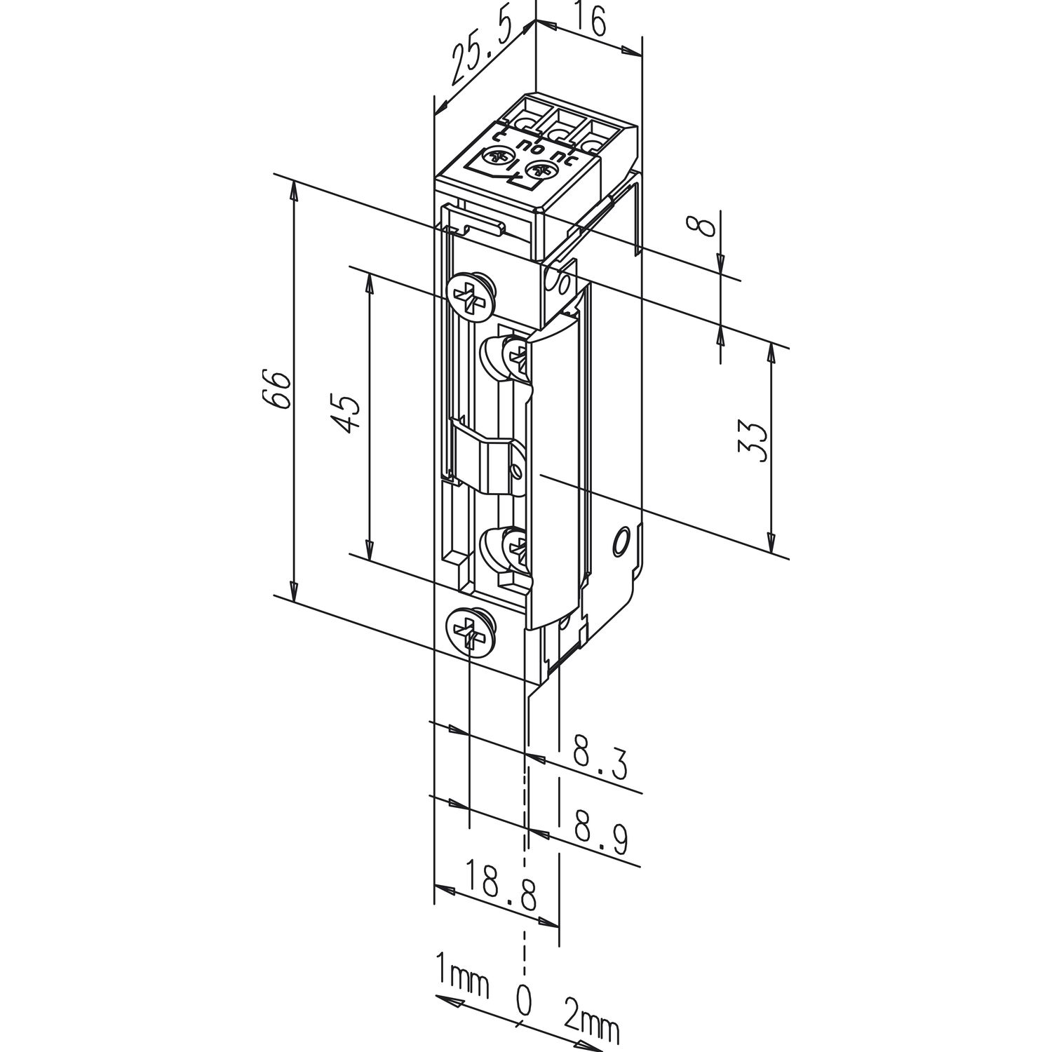 effeff Türöffner 13805 RR FaFix 24V DC ohne Schließblech