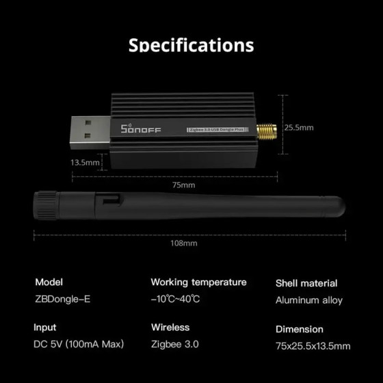 Sonoff Zigbee 3.0 USB-Dongle Plus ZBDongle-E