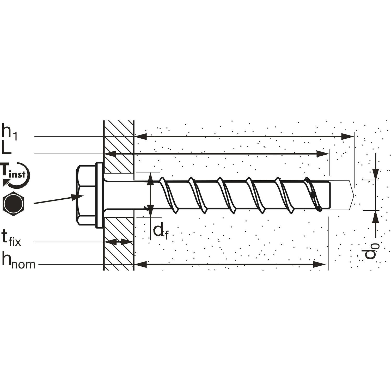 Betonschraube MCS-S 5x 40 zinklamellenbeschichtet (100 Stück)