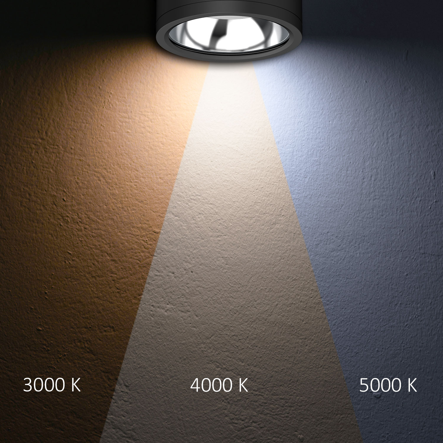 ISOLED LED Deckenaufbaustrahler IP65 schwarz 25W ColorSwitch 3000|4000|5000K dimmbar