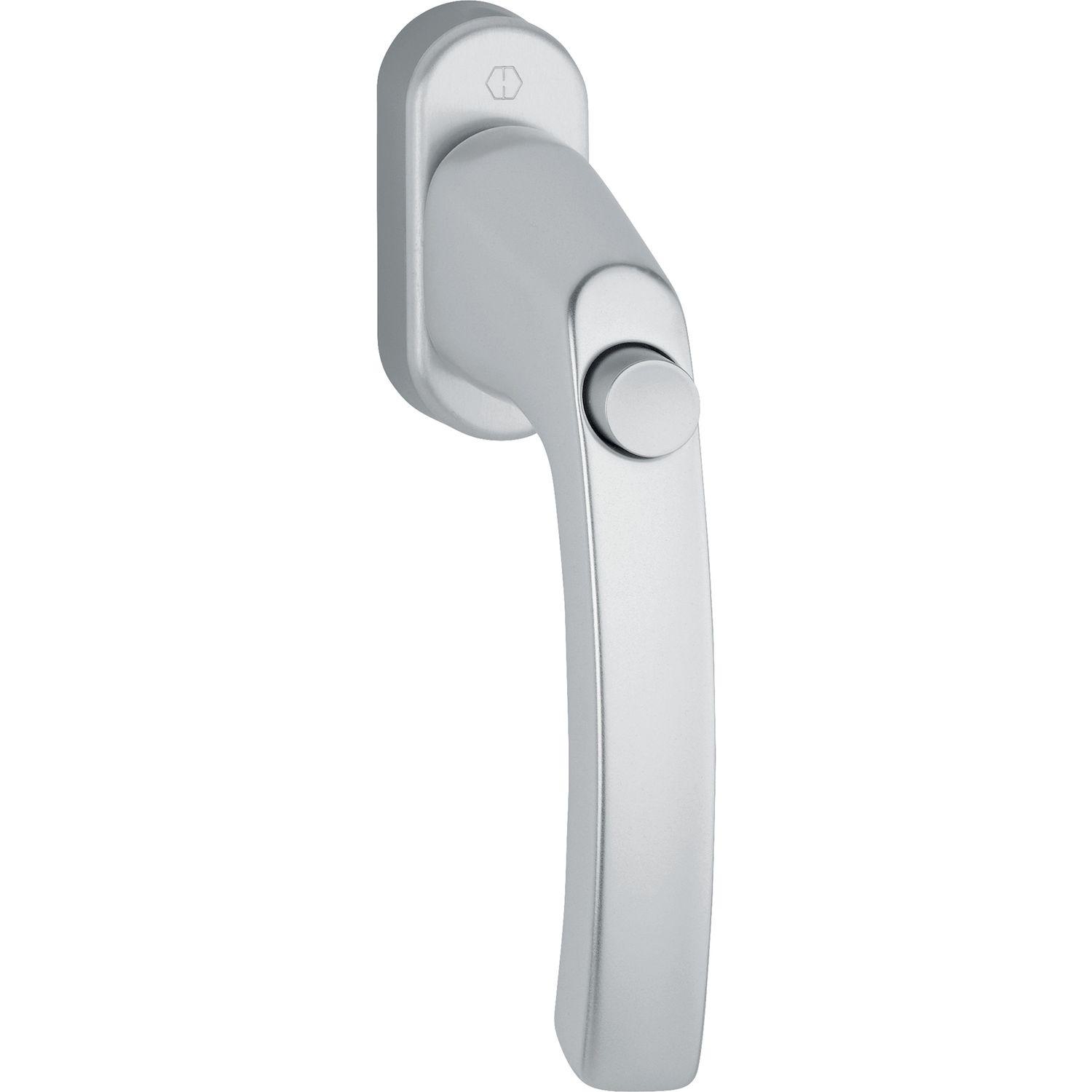 Hoppe Fenstergriff LIÈGE Druckknopf Vierkant 7x43mm Alu silber eloxiert