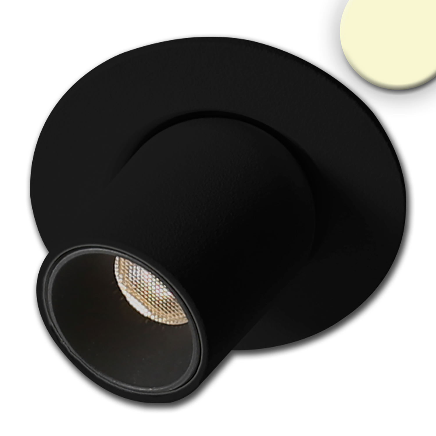 ISOLED LED Einbauleuchte Pipe MiniAMP schwarz 3W 24V DC warmweiß dimmbar