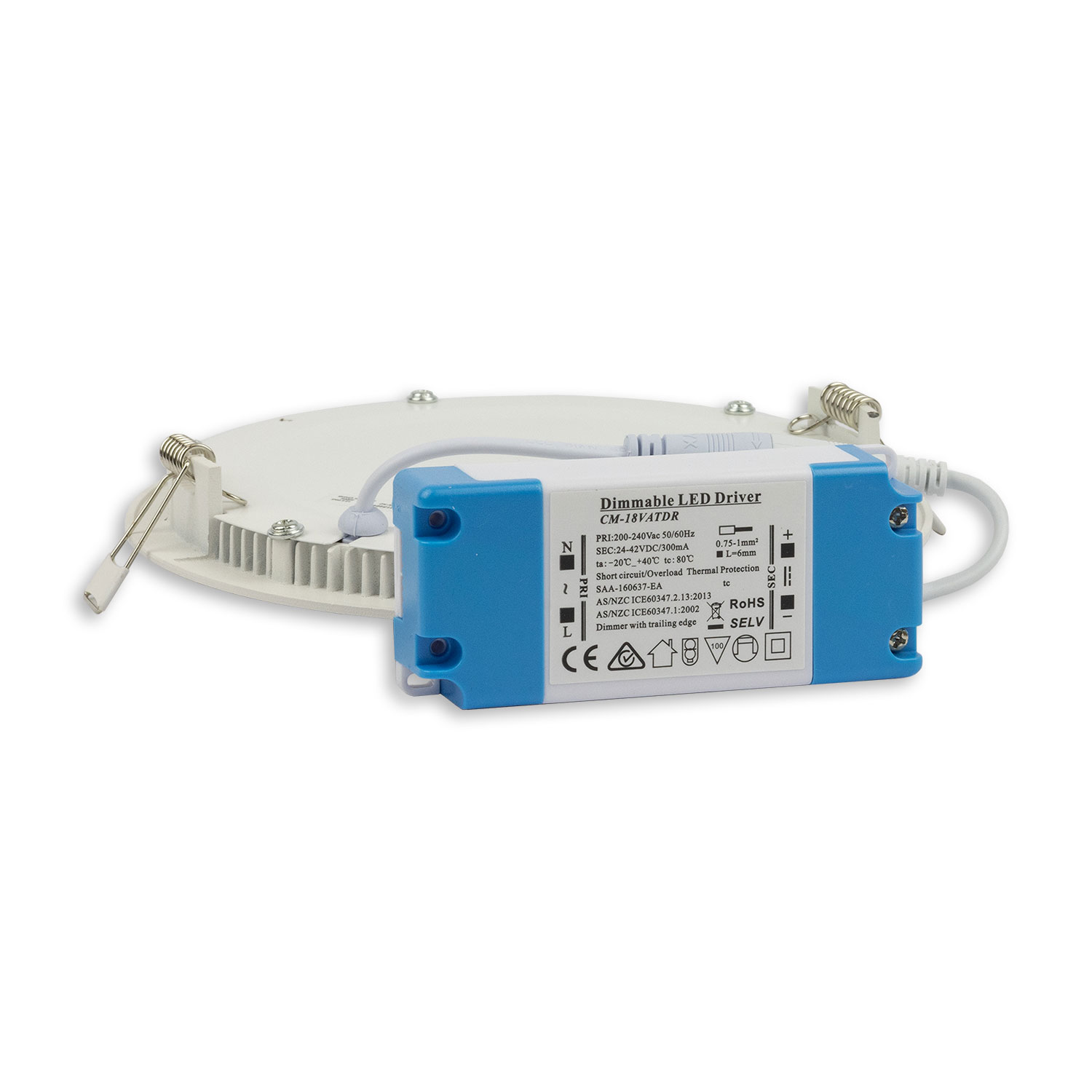 ISOLED LED Downlight 12W rund ultraflach blendungsreduziert weiß warmweiß dimmbar CRI90