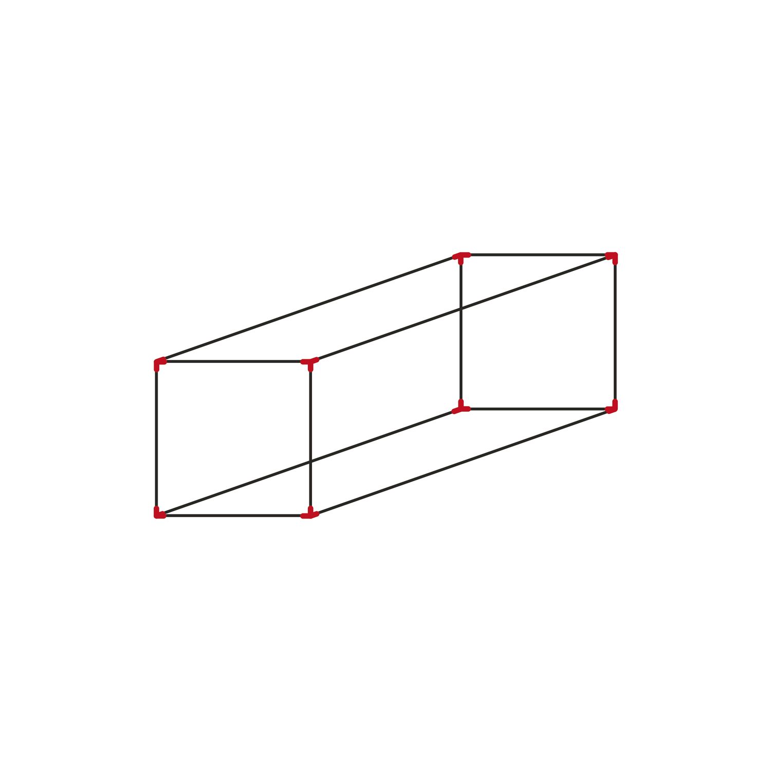 SCHÜCO ALUMIS Smartcube Eckknoten-Set hängend 1-fach/Inselmodul schwarz