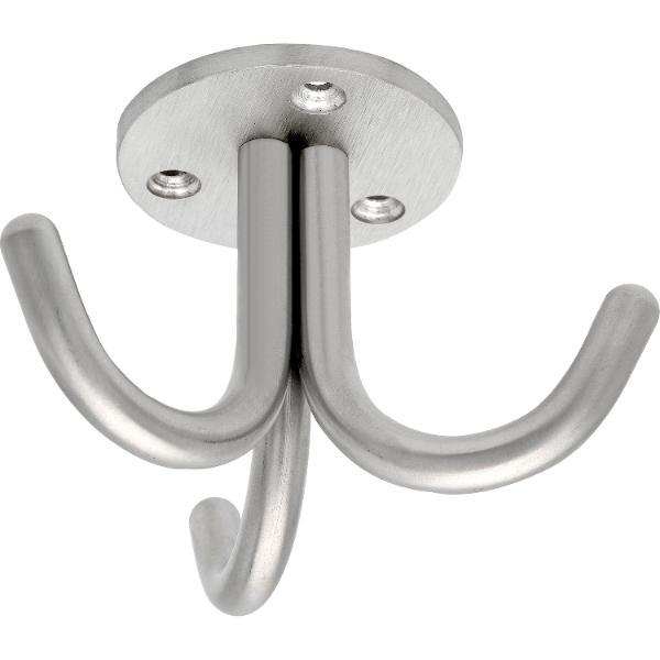 ninka Dreifach-Haken Canis starr, Höhe 59 mm, Edelstahl gebürstet