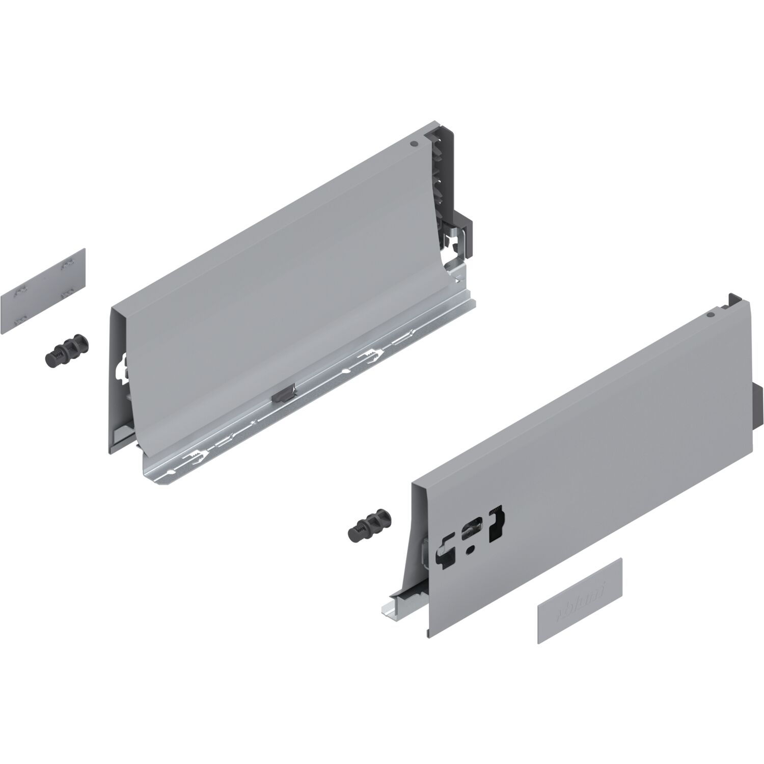 blum TANDEMBOX antaro Zarge Höhe K, NL 300, Stahl grau RAL 9006