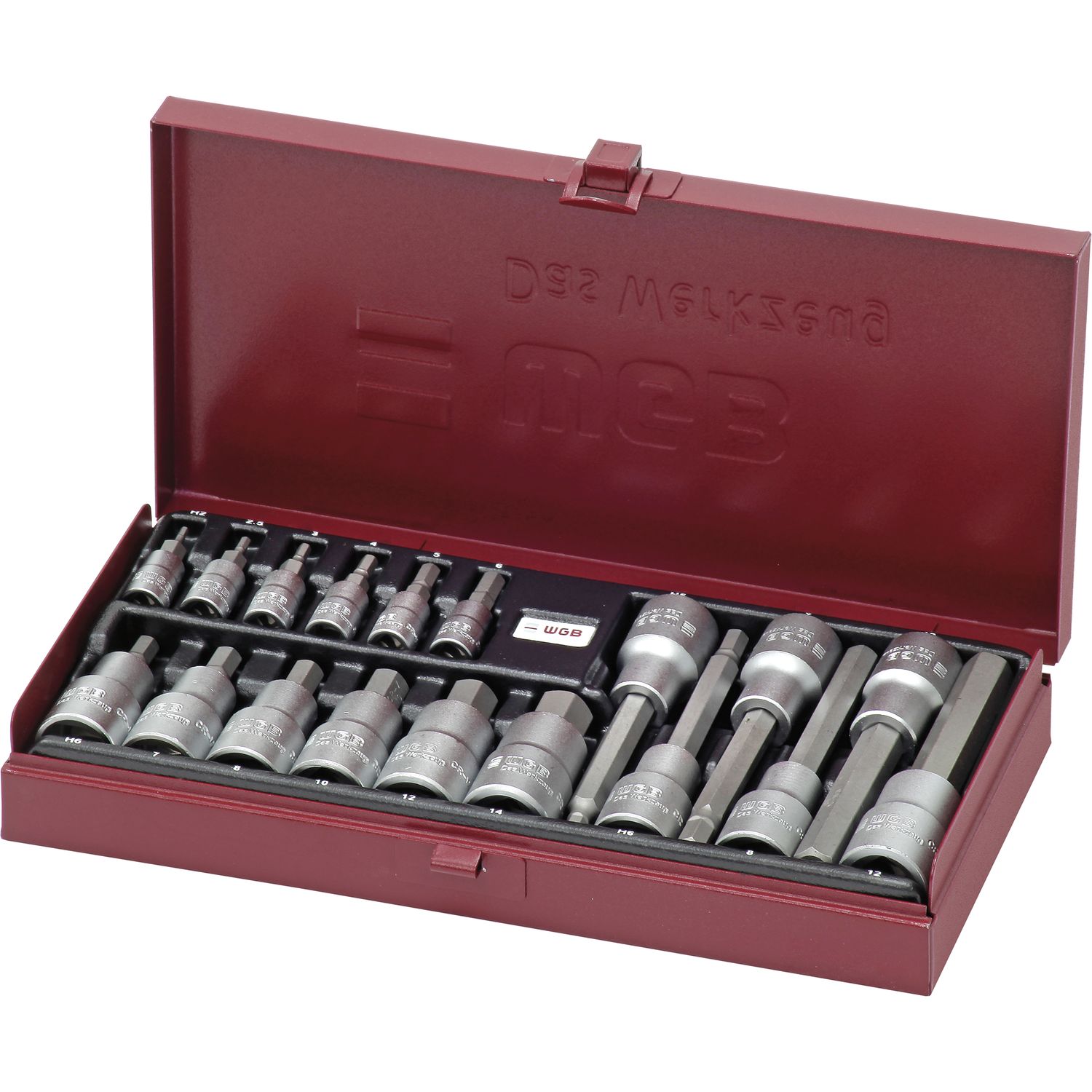 WGB Steckschlüssel-Satz 3910 1/4" und 1/2" Innensechskant 18-teilig