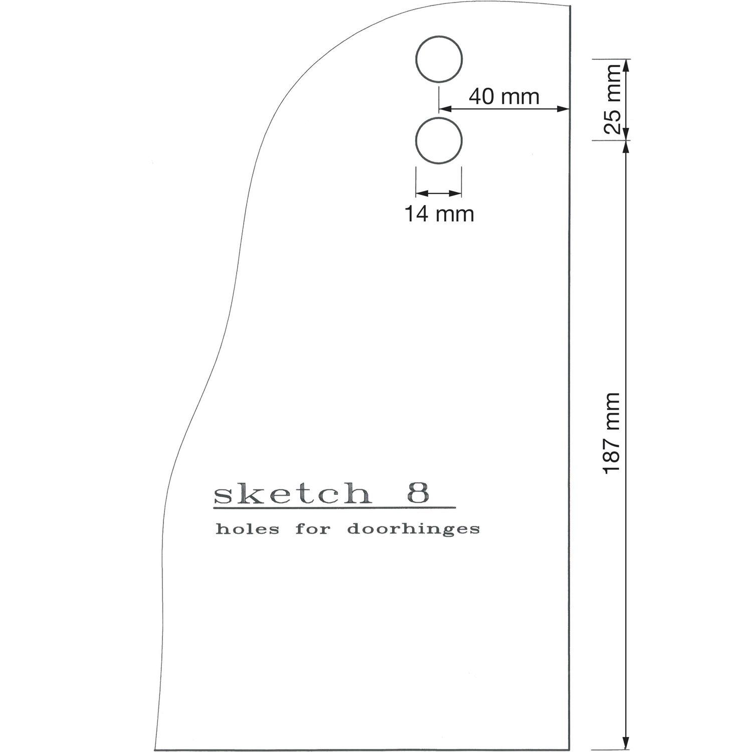 Türband f. 6 bzw. 8 mm Glastüren, (B x H): 60 x 70 mm, schwarz