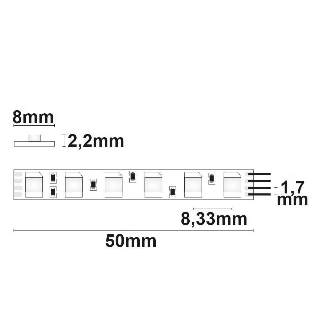 ISOLED LED RGB MICRO Flexband 24V DC 12W IP20 5m Rolle 120 LED/m