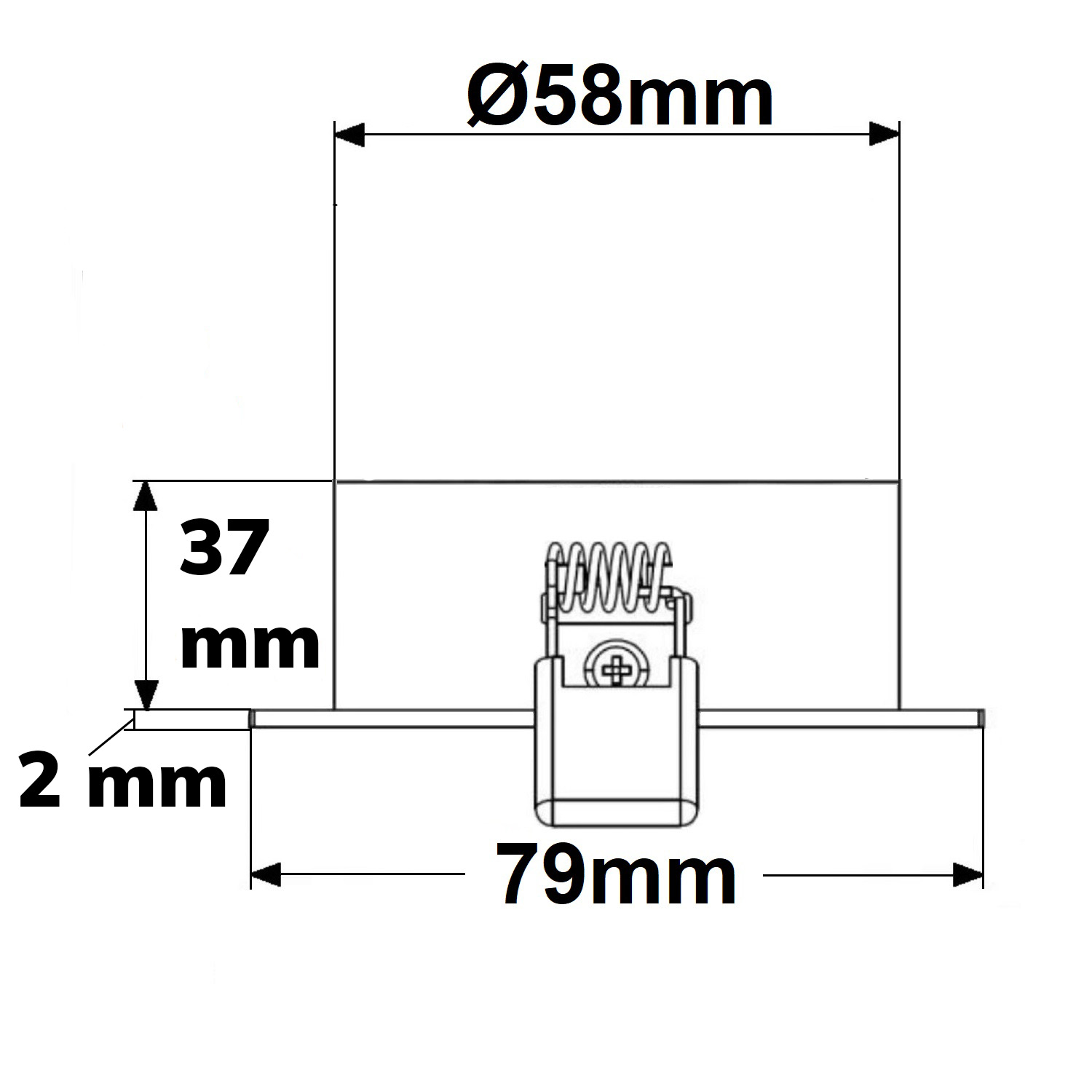 ISOLED Einbaurahmen eckig Loch 58mm Alu schwarz für GU10/MR16 Spots