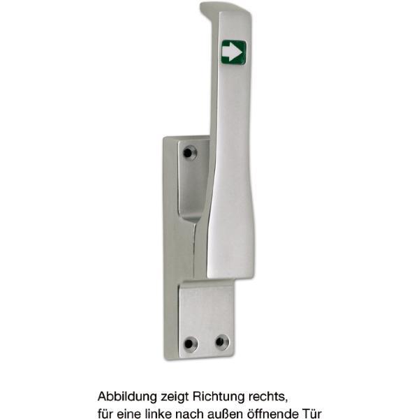 Fuhr Türtreibriegel aufliegend Pfeil, eckig, rechts, Hub 23 mm, silber eloxiert