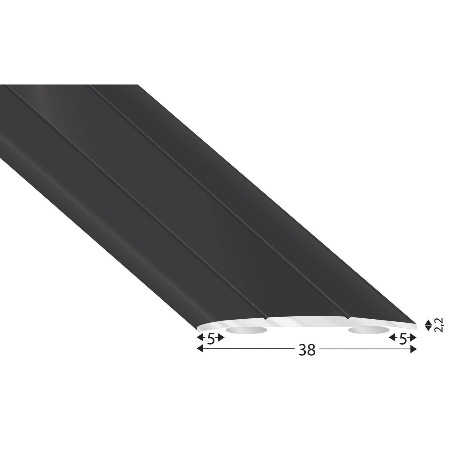 Kügele Abdeckprofil Alu schwarz, selbstklebend, Breite 38 mm, 1000 mm