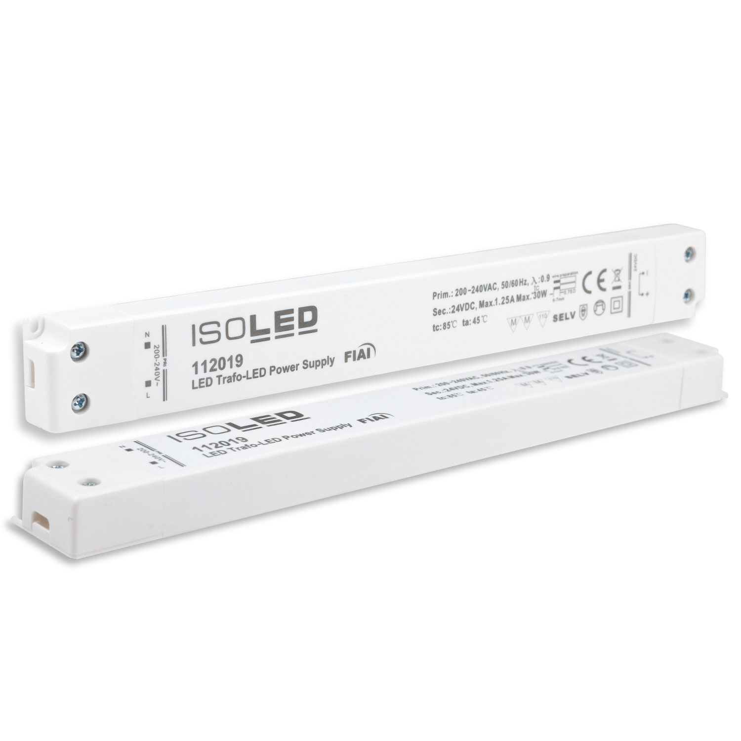 ISOLED LED Trafo 24V/DC 0-30W SELV ultraflach ultraschmal