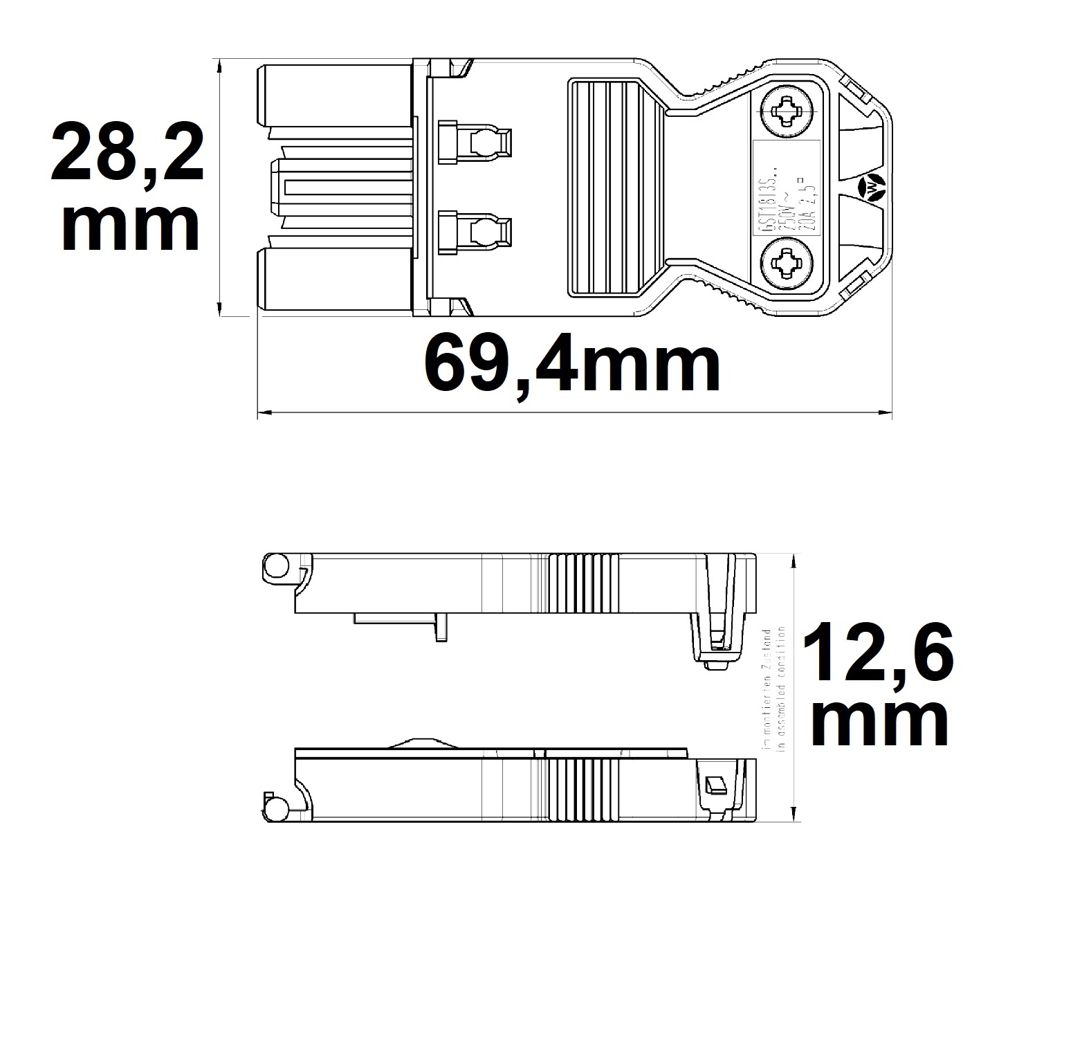 ISOLED Wieland Stecker GST18I3S B1 ZR1 3-polig IP20 max. 20A 250V