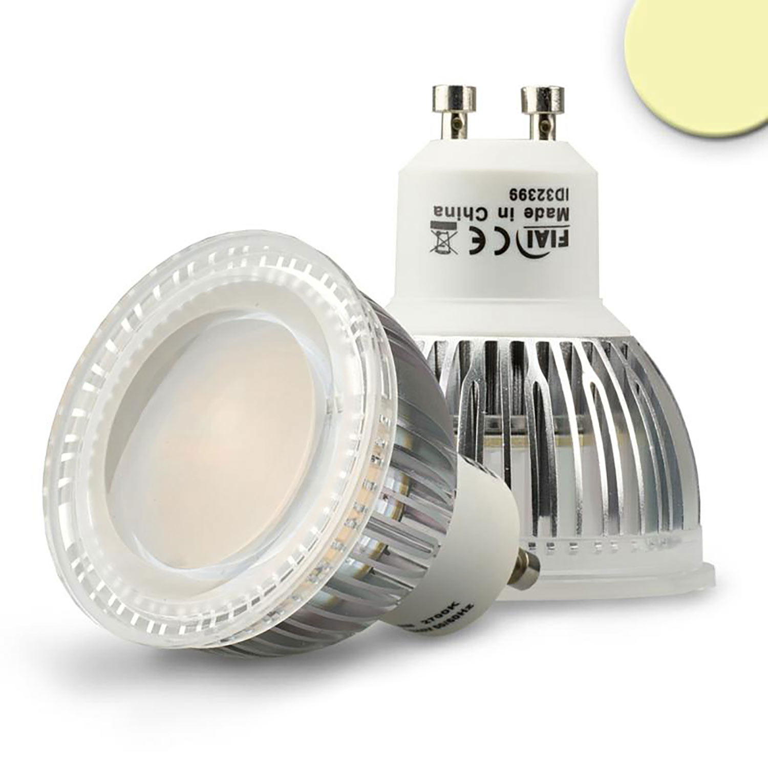 ISOLED GU10 LED Strahler 6W Glas diffuse 120° warmweiß