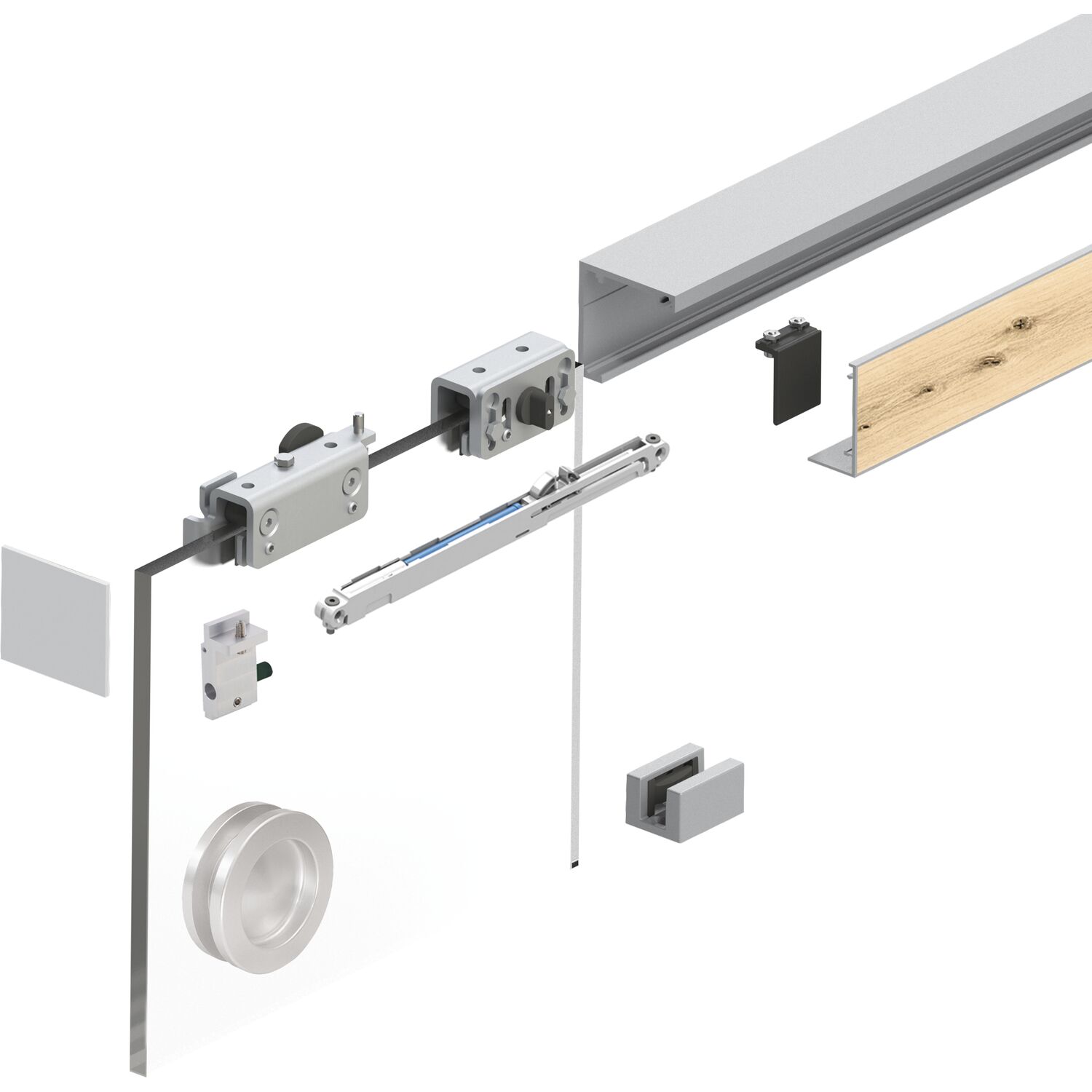 HELM GT-L 50 Inlay Beschlagset Glas 8-10 mm L=2000 mm 50 kg Alu silber eloxiert