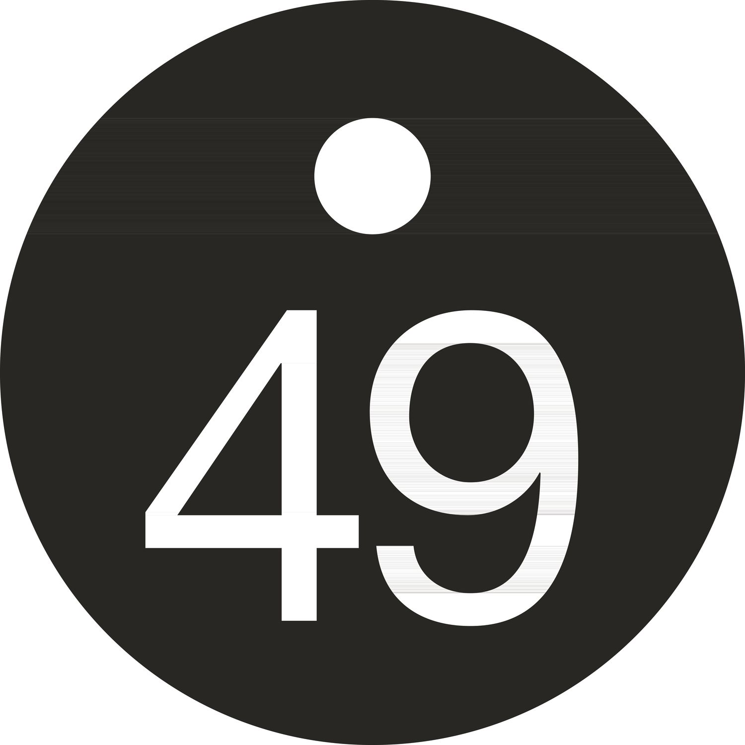 Schlüsselnummer - ø 25, Nummer 49, Aluminium schwarz eloxiert