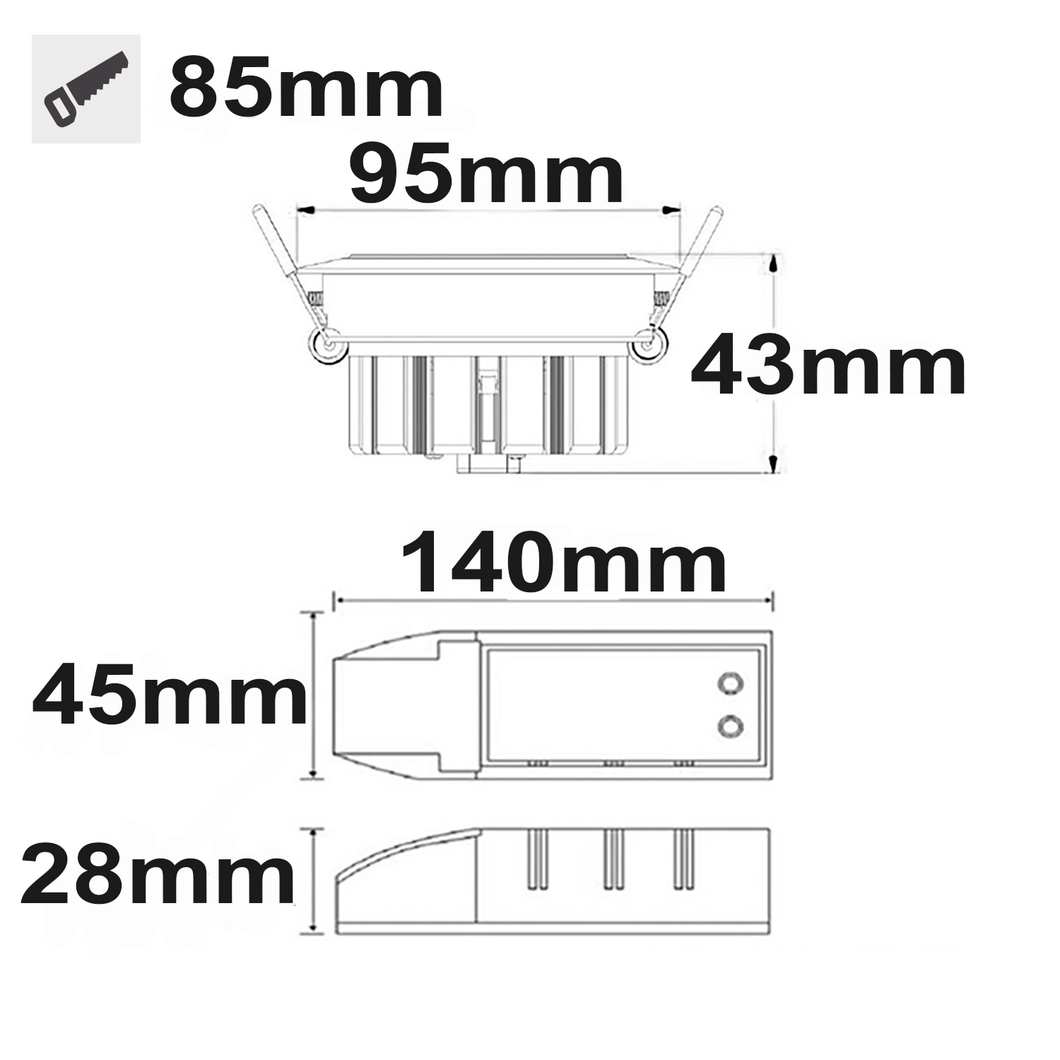 ISOLED LED Einbaustrahler SUNSET weiß 15W 45° 2200-3100K Dimm-to-warm