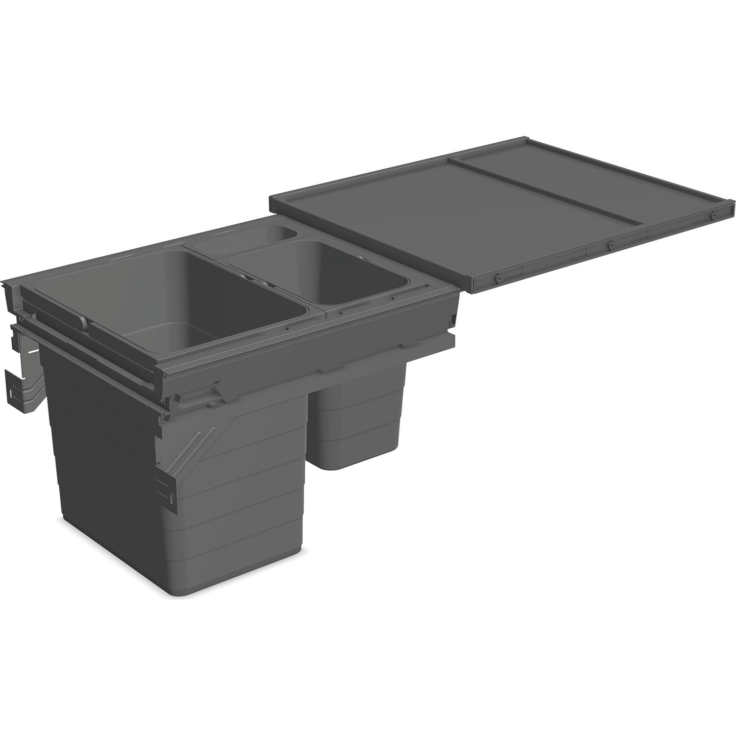 ninka Abfalltrennsystem Set eins2fünf/SERVO-DRIVE uno Korpusbreite 450mm Dunkelgrau