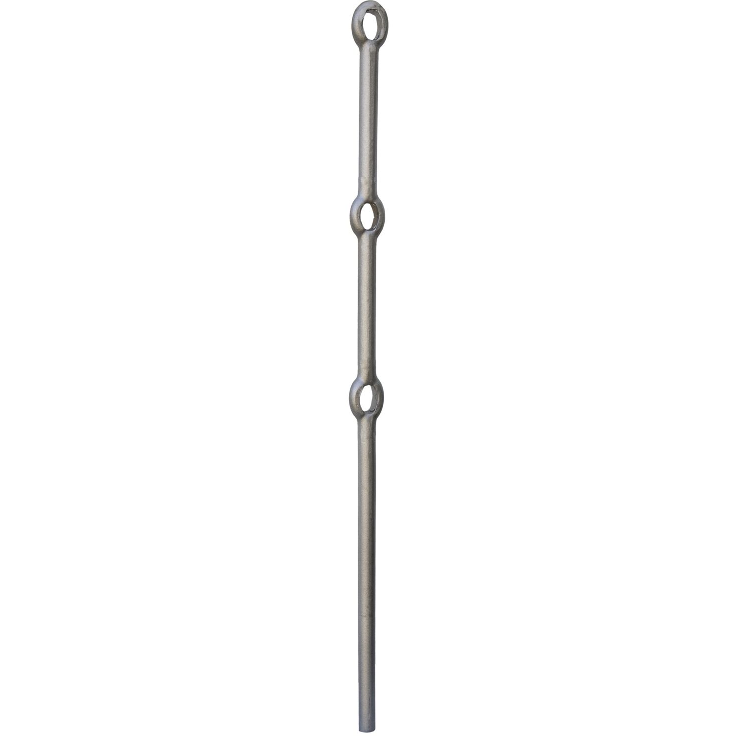 IAM DESIGN Gelochter Steher, ø 25 mm, rund mit 3 Löcher, 1200 mm, Schmiedeeisen