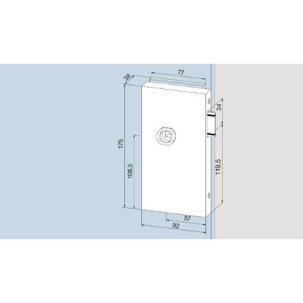 DORMA-Glas Schloss JUNIOR OFFICE CLASSIC unversperrt,links,Edelstahl Effekt(11.284)