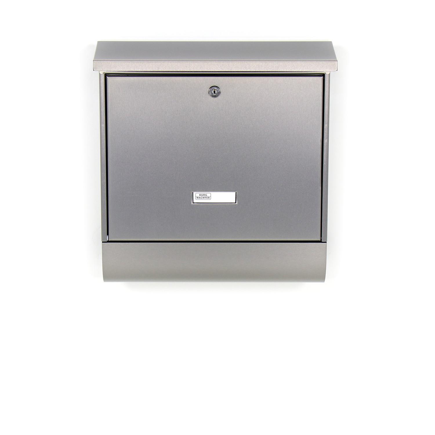 BURG Briefkasten INOXSTAR Höhe 395 mm - mit Zeitungsbox, Edelstahl rostfrei
