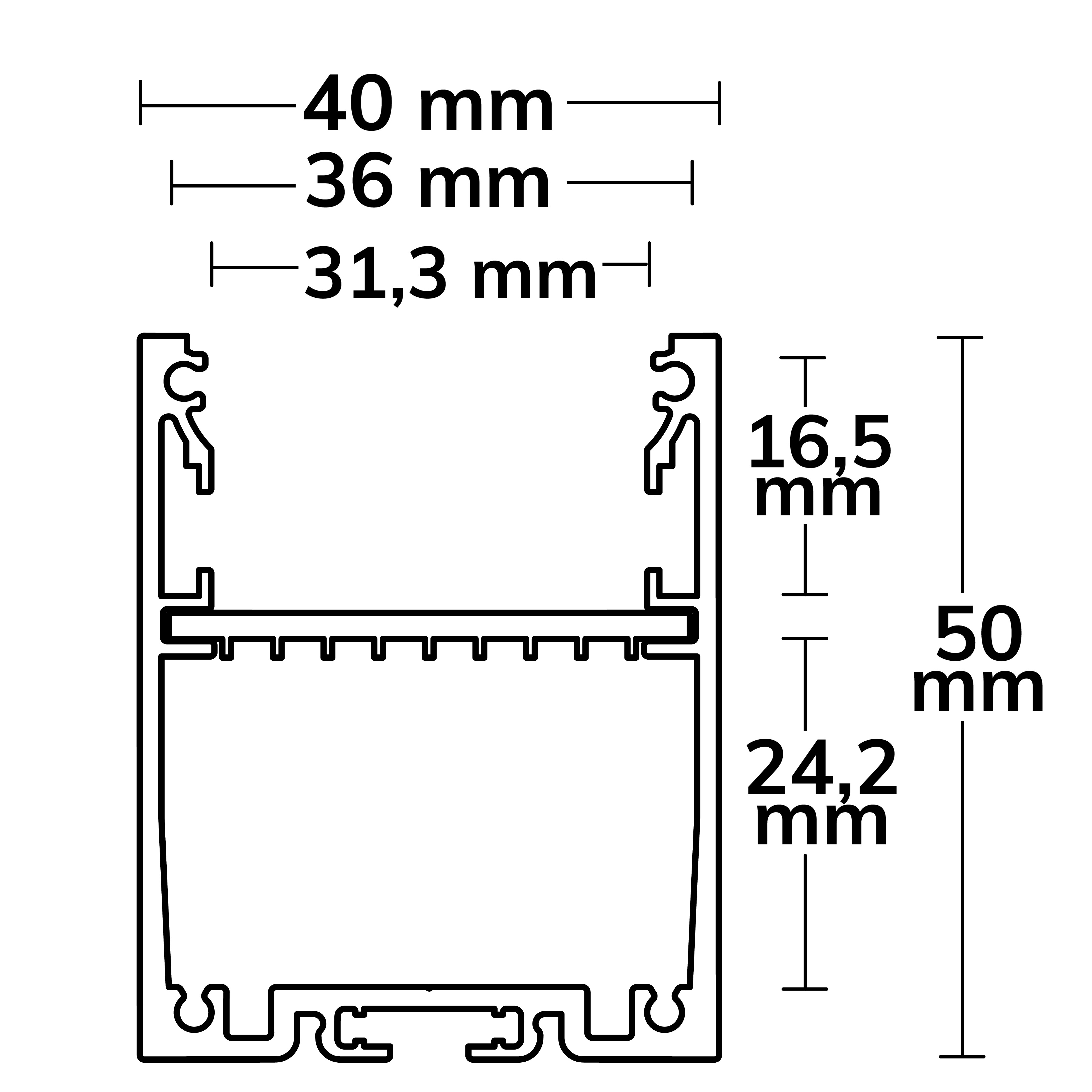 ISOLED LED Aufbauprofil LAMP30 V1 Aluminium silber pulverbeschichtet 200cm