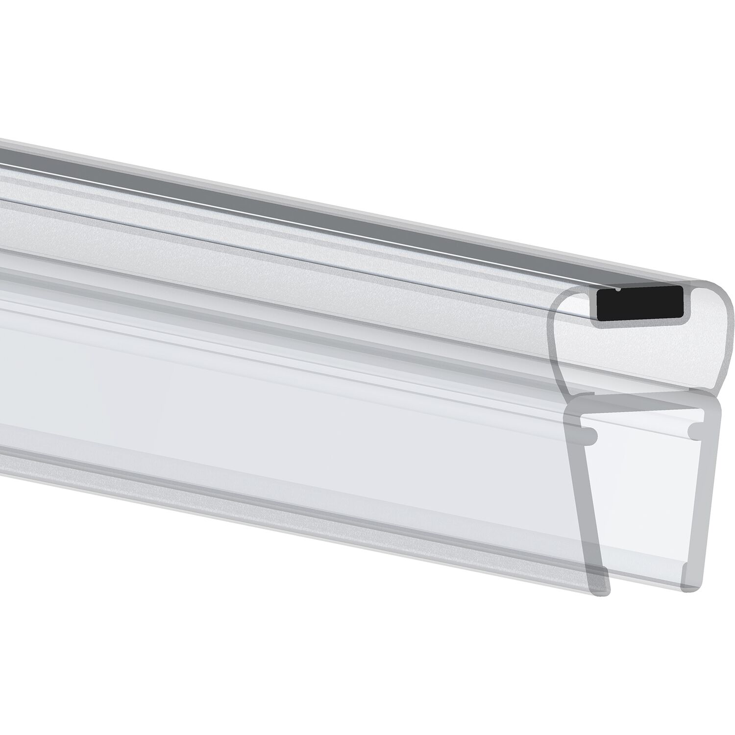 REHAU Magnetprofil 180° für 6 - 8mm,ohne Anschlag, 2010mm,Kunststoff transparent