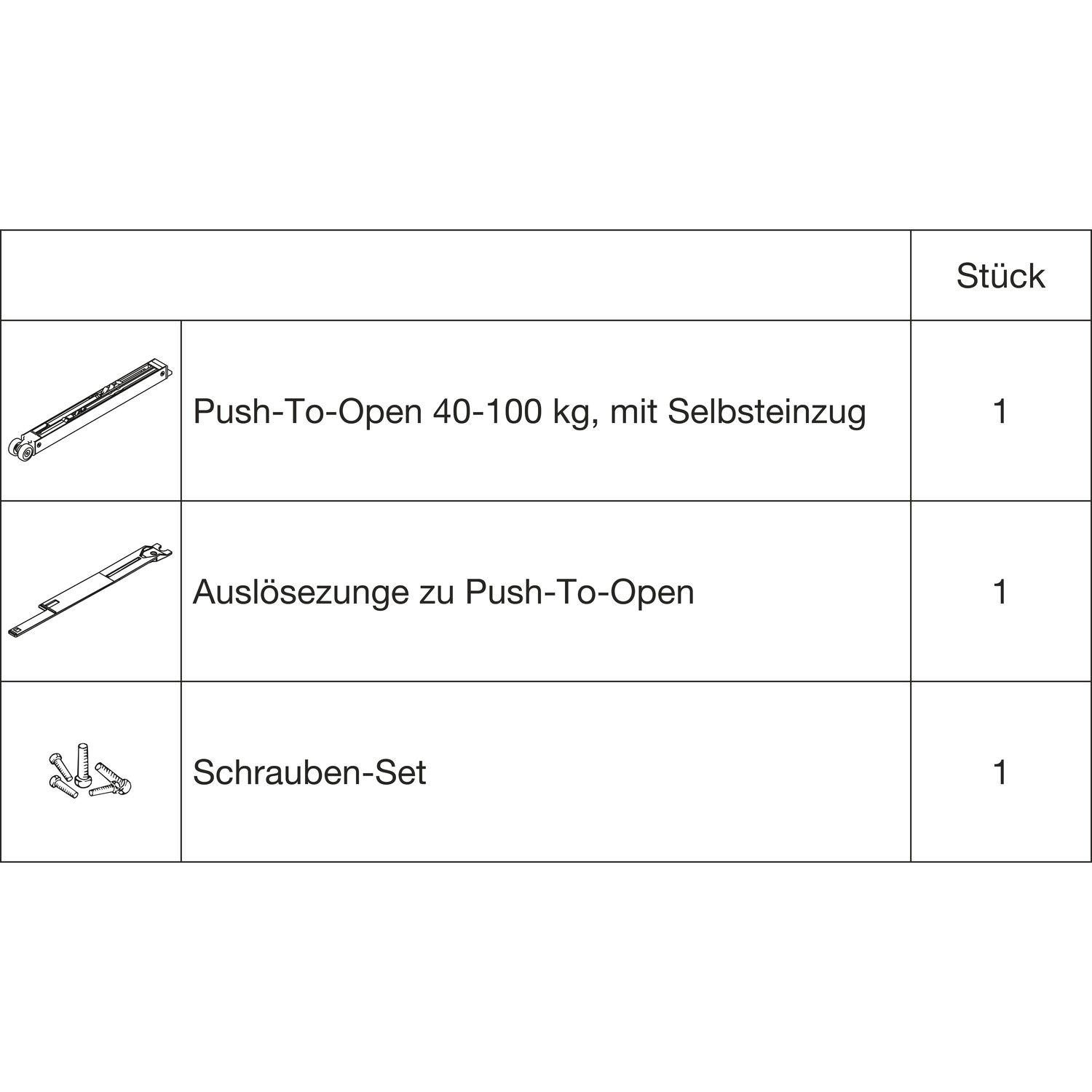 HAWA Porta 100/HMT-Pocket Acoustics Push-To-Open Dämpfung Selbsteinzug 100 kg
