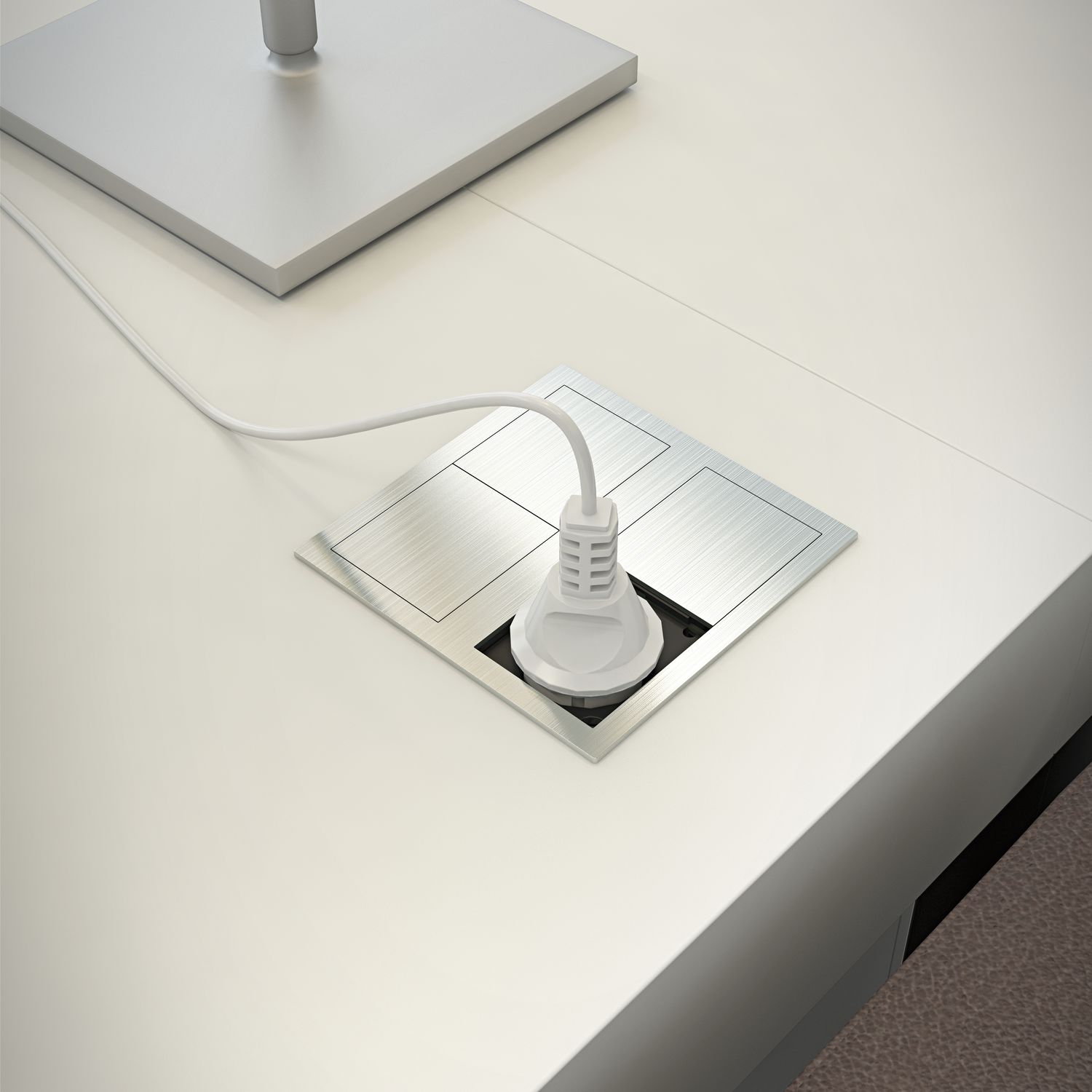 Einbausteckdose Versahit Dual Schukosteckdose, USB-Charger, Edelstahl ()
