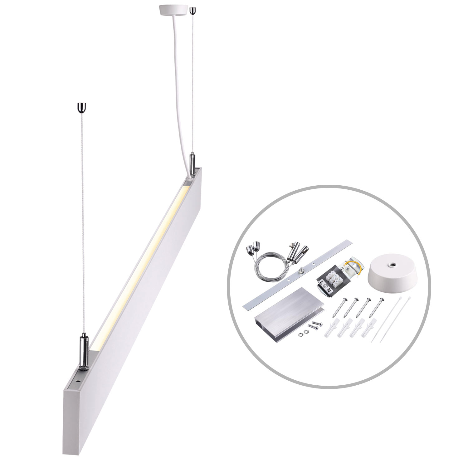 ISOLED LED Hängeleuchte Linear Up&Down 1200 40W prismatisch linear- u. 90° verbindbar weiß warmweiß