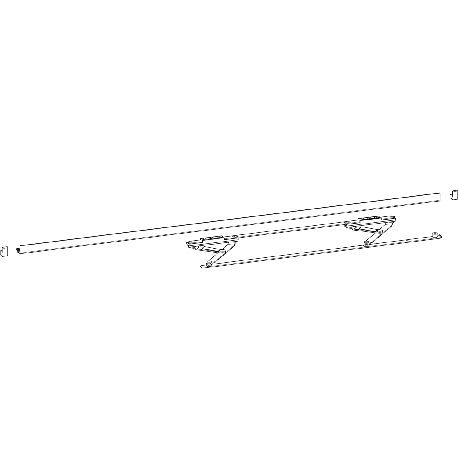 HAUTAU ATRIUM HKS 160 S Gleitscheren-Set, Halteschiene, weiß, FFB 901-1250 mm