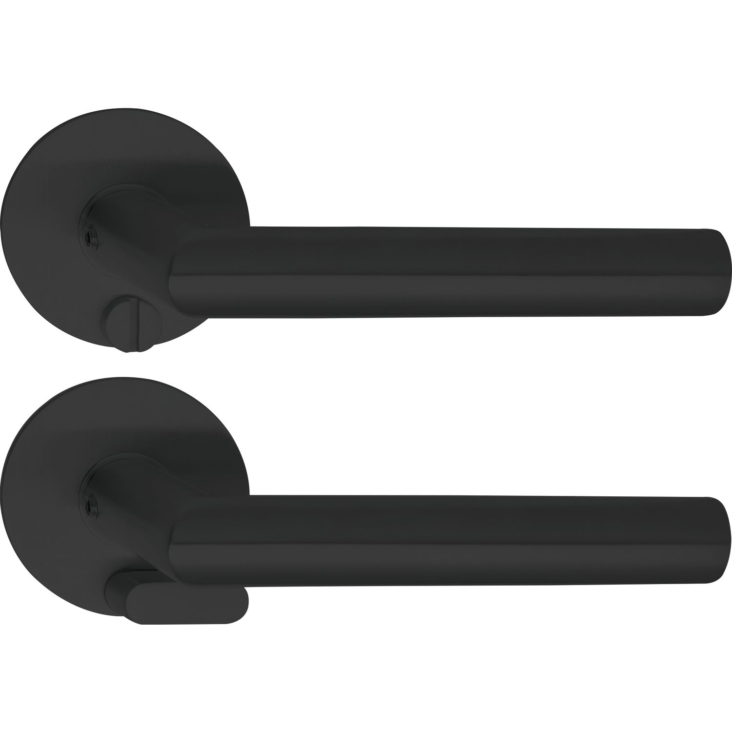 SOLIDO Solo Drückergarnitur NORWEGEN - Flachrosette rund WC, Notöffner, schwarz