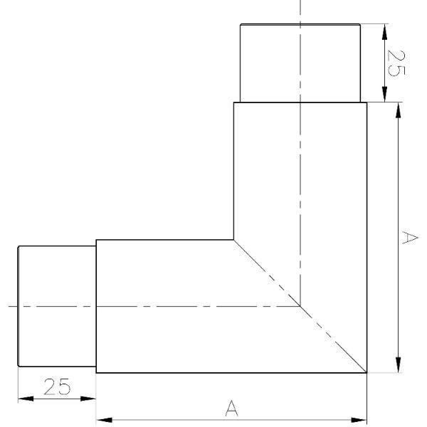 croso Eckbogen rund 90° für Rohr ø 33,7 x 2,0 mm, Edelstahl geschliffen V2A