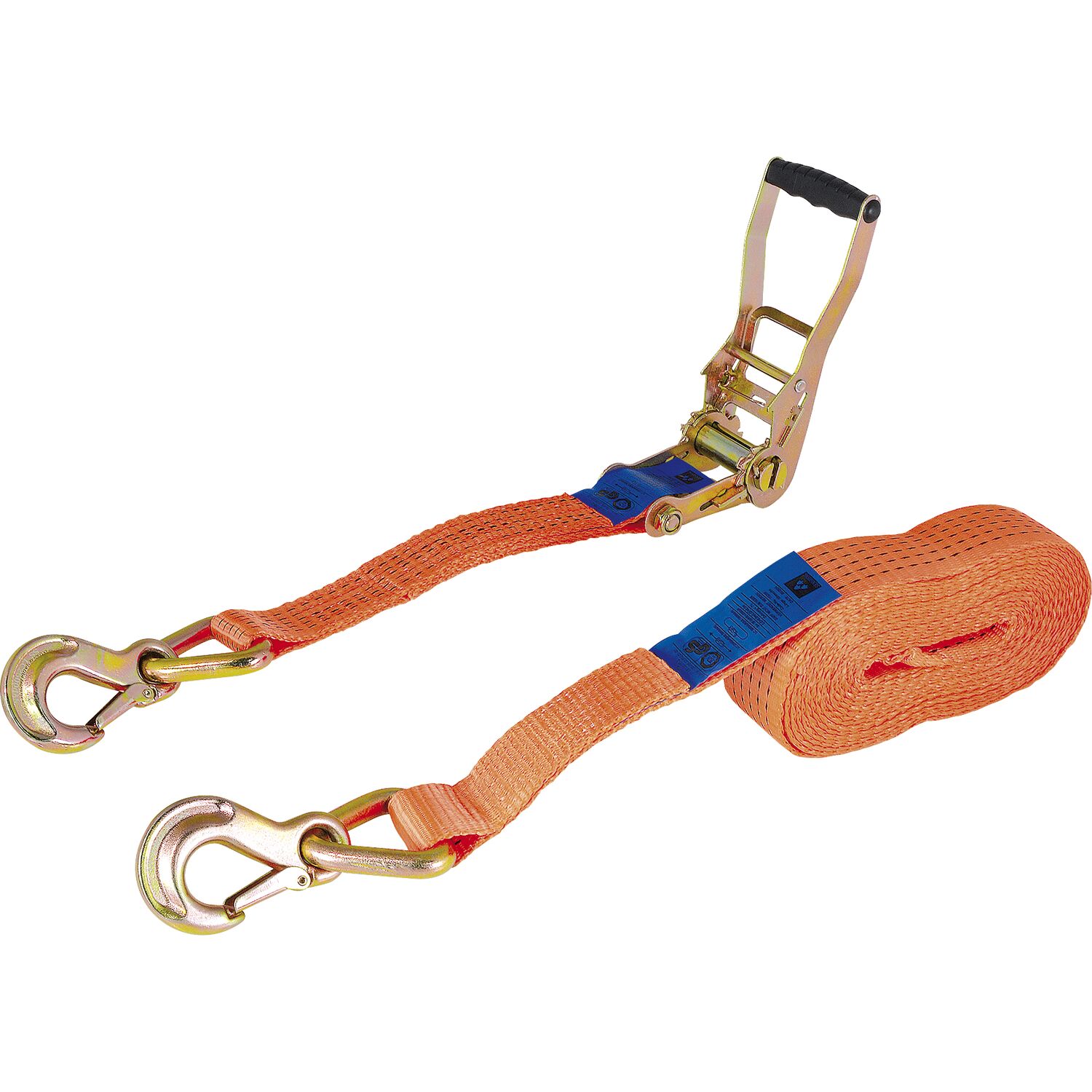 Zurrgurt 2-teillig mit Ratsche und Karabiner 5000 kg 8 m